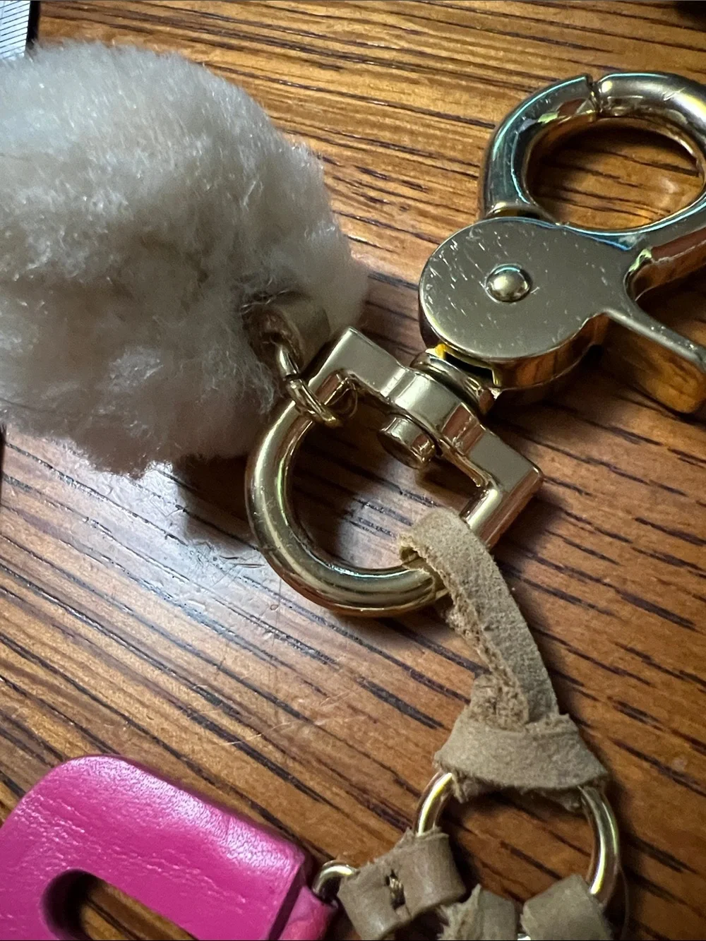 UGG Sherpa & Leather Key Chain Bag Charm